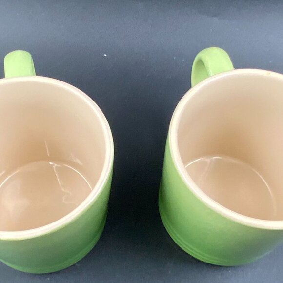 Pair of Le Creuset London Stoneware 12 oz Palm Green Ombré Mugs NWOT - Picture 2 of 6